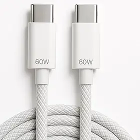 Cabo USB-C Turbo 2 Metros Tipo C 60W Nylon Trançado e Reforçado Compativel Com Iphone 15, Iphone 16 Notebook Tablet Qualidade Premium Carregamento Transferência de Dados Compativel ANDROID