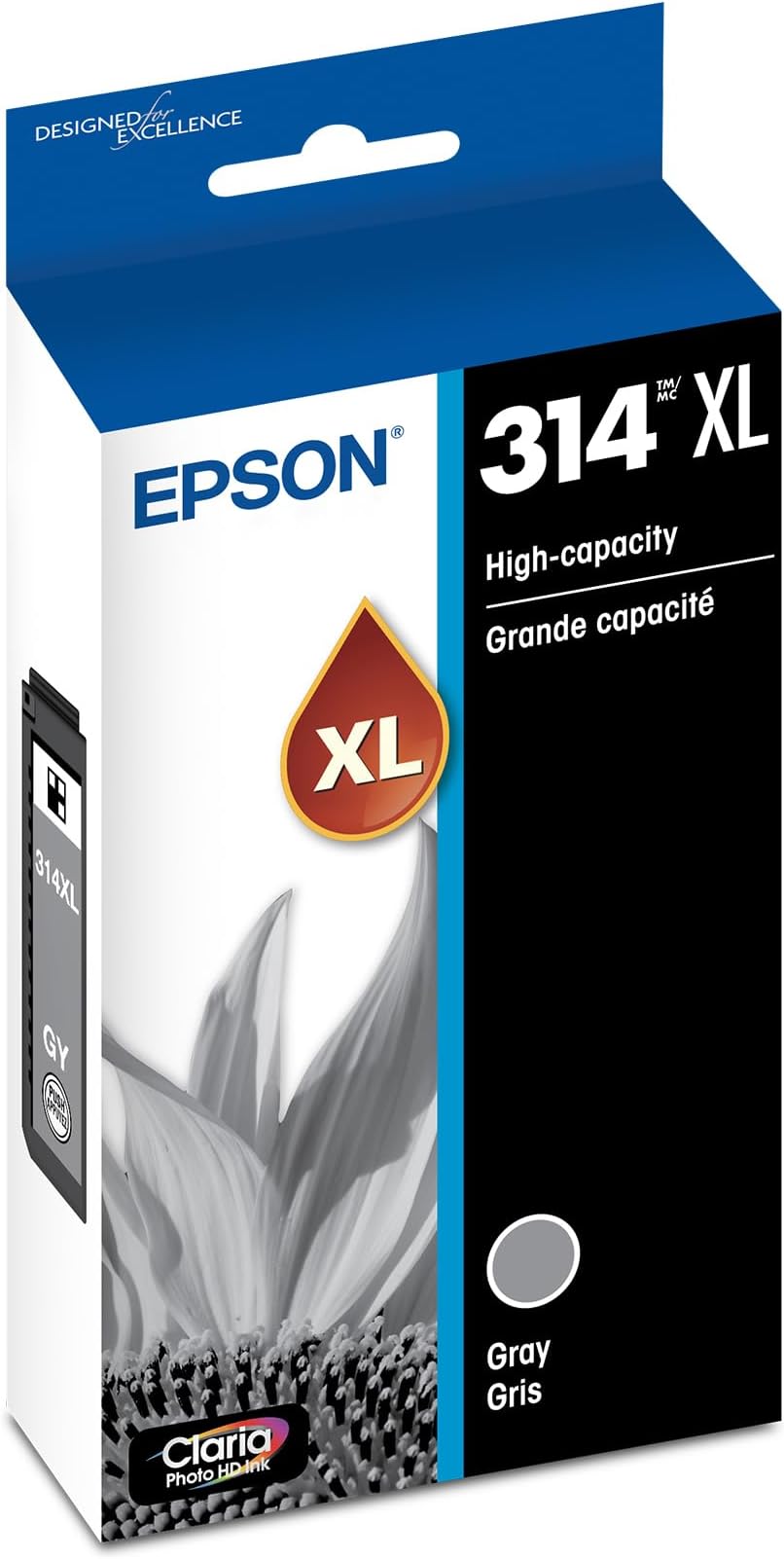 EPSON 314 Claria Photo HD Ink High Capacity Gray Cartridge (T314XL720-S) Works with Expression XP-15000