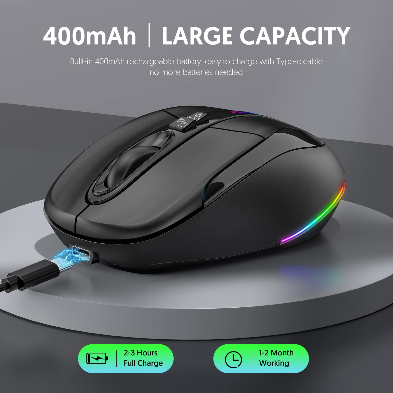 Amazon.com: FMOUSE Black Wireless Bluetooth Mouse with
