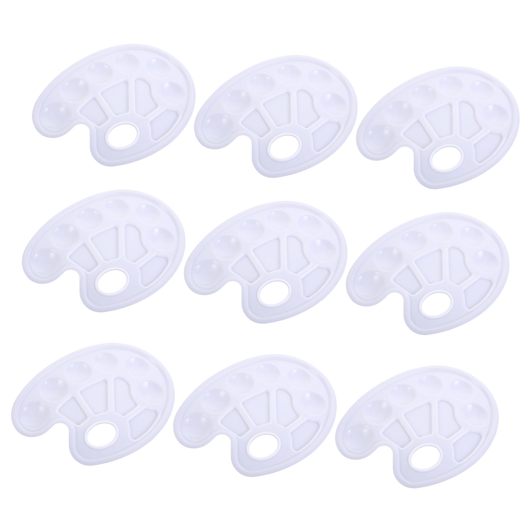 jojofuny 5 Ensembles Palette Plateau Mélange Aquarelle Assiettes Plaques De Peinture Art Bacs À Peinture pour Peinture Acrylique Doublure De Bac À Peinture Plastique Blanche 10 Pièces * 5