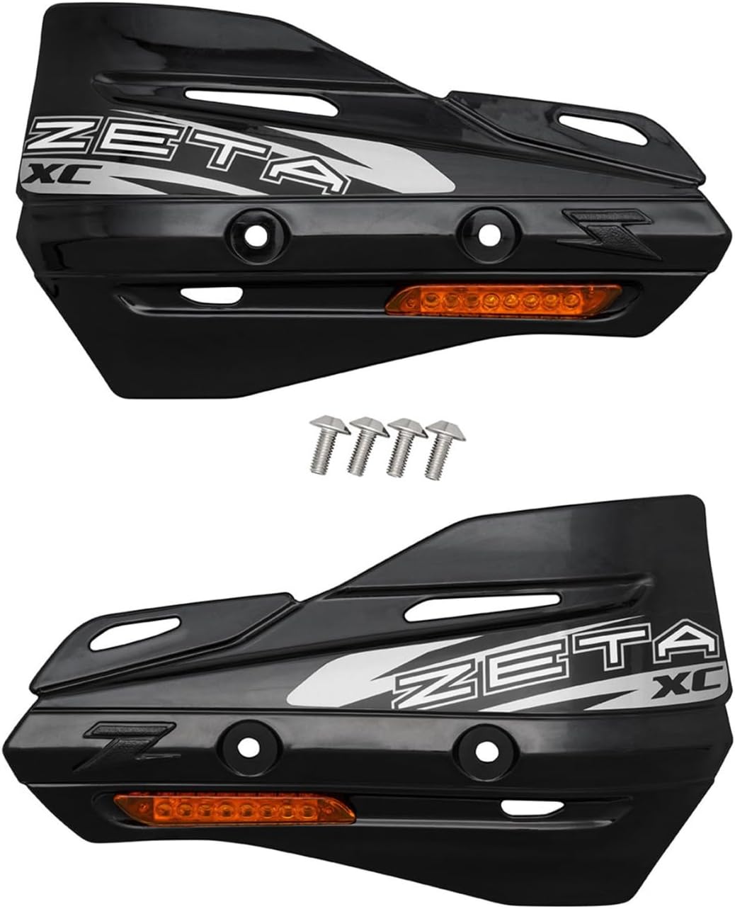Zeta XC Flash Protector Handguards - Black | Removable LED Flashers | Superior Hand Protection for Dirt Bikes | Plastic Protector Only (No Aluminum Handguards Included) ZE72-3406