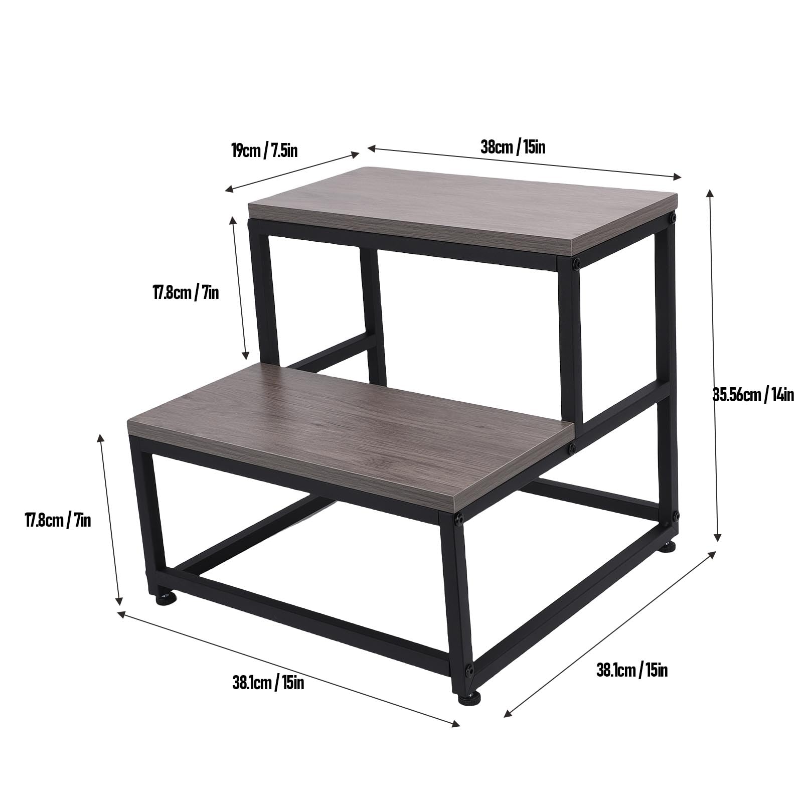 Fockety Taburete de Madera Resistente de 2 escalones para niños pequeños, Ideal para el Entrenamiento de baño, Capacidad de 159 kg, Ayuda con Taburete de Doble Altura.