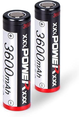Batería recargable de 3.7 V 3600 mAh, paquete de 2 baterías de gran capacidad para faro, linterna LED, etc