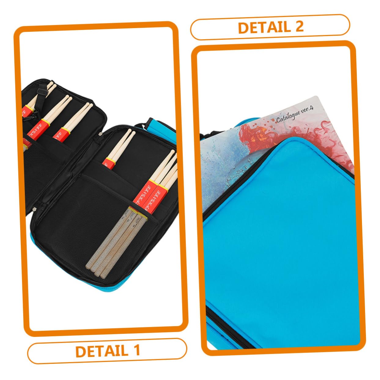 Custodia per Bacchette Batteria Oxford Resistente alle Macchie e All'abrasione Tracolla e Manici per Trasporto Portatile Blu