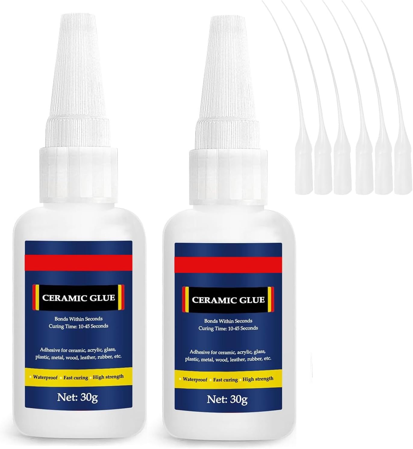 Ceramic Glue - 2PCS Super Glue - Instant Bond High Strength Waterproof Adhesive for Porcelain,Clay Pots,Figurine, Pottery, Dishes Repair, DIY Crafts 30g
