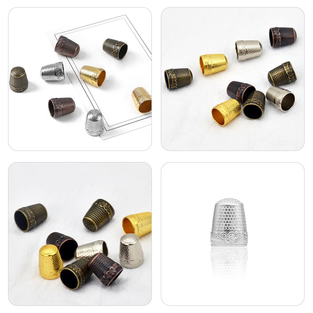 10pcs Copper Finger Protectors / Thimbles – For Sewing, Embroidery, Leatherwork, Protects Fingertips From Needles