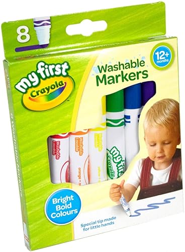 CRAYOLA MyFirst - Marcadores lavables Varios colores paquete de 8 Marcadores de fácil agarre perfectos para manos de niños pequeños ideal para