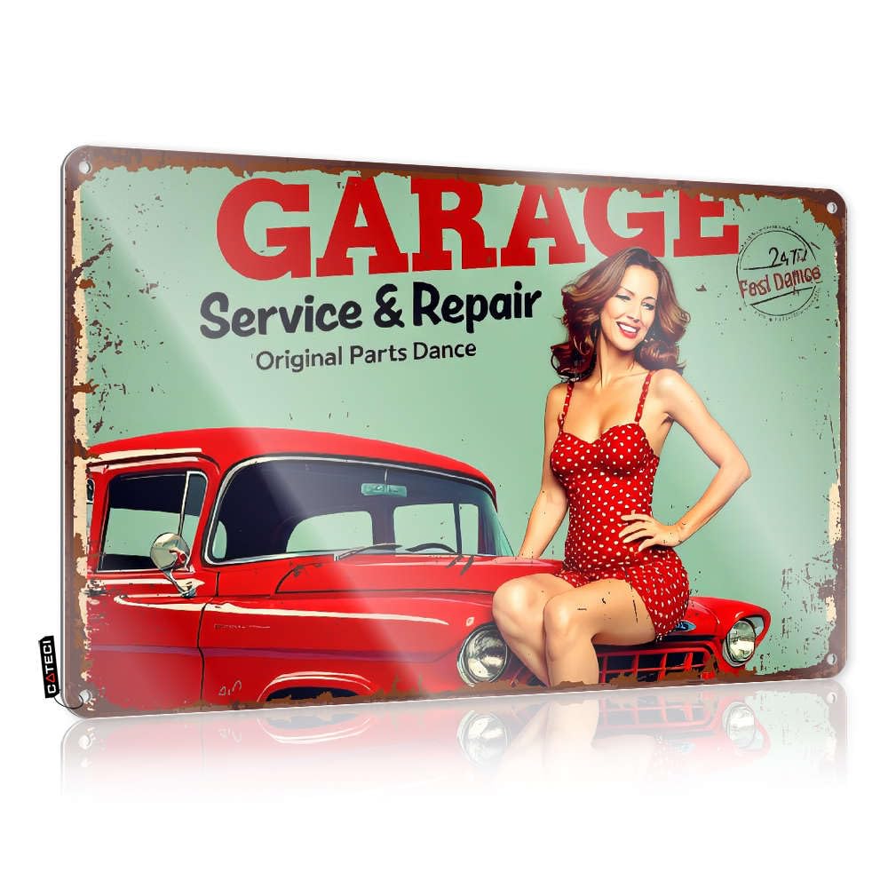 Vintage Wall Decor Gift For Maid Of Honor Sarcastic Vintage Garage Service & Repair. For Pool - Neon Customizable(30X40CM)