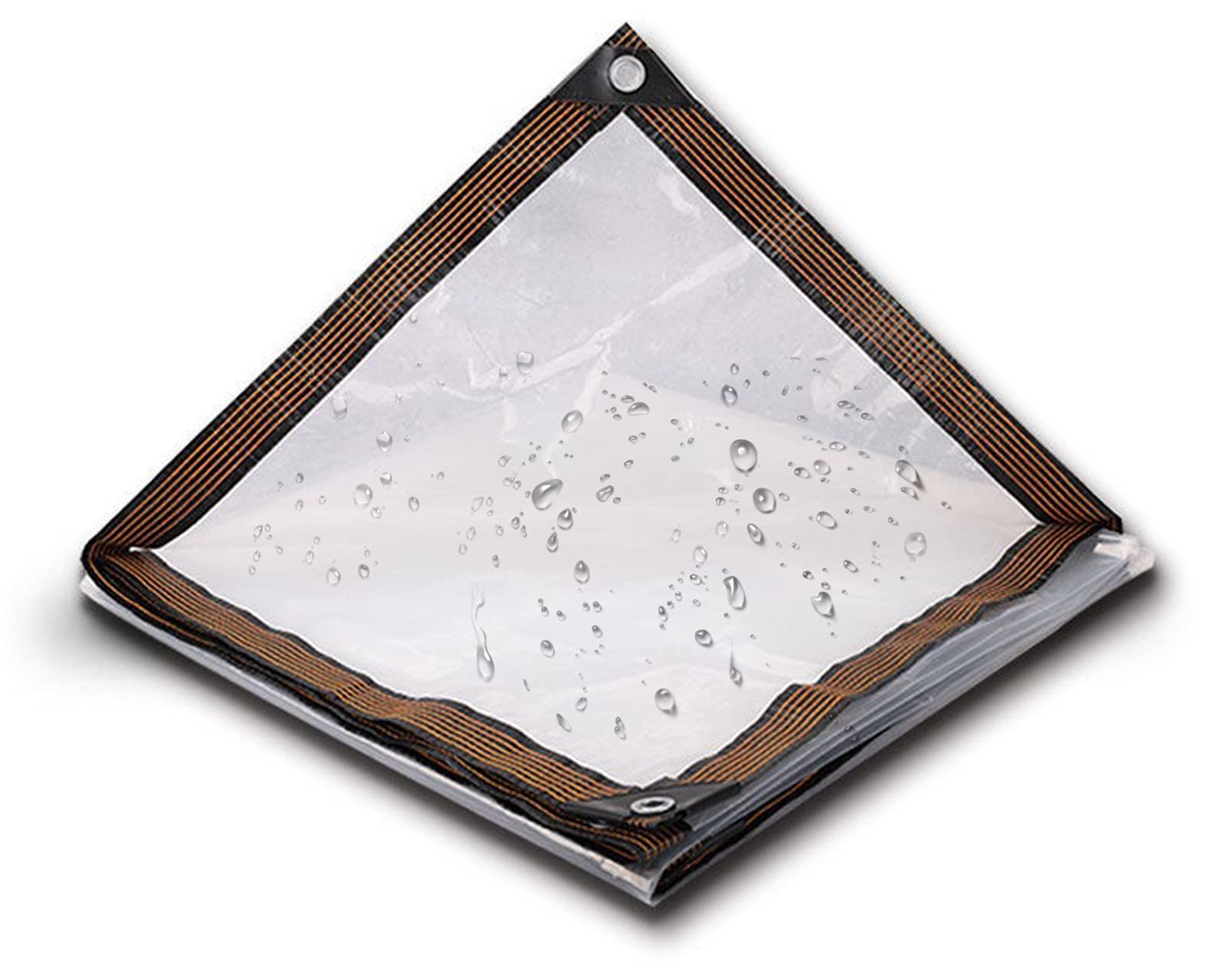 GJZQDKX Transparent Waterproof Tarp 5.5milClear Tarpaulin with Metal Grommets Weather Resistant Ideal for Greenhouse Pet Hutch Roof Size 13ft x 26ft (4x8m)