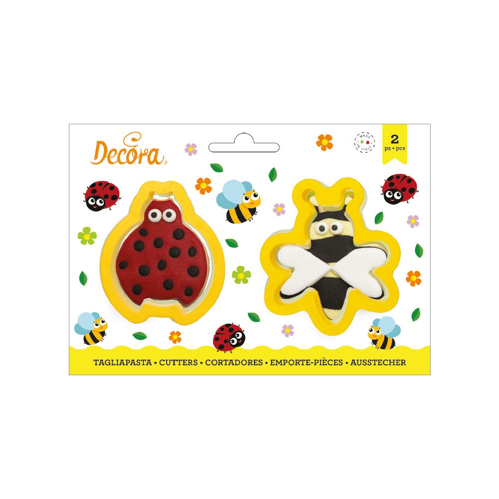 Decora Set 2 Cutters Tagliapasta In Plastica Coccinella E Ape