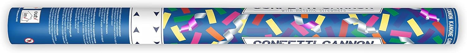 TUKM60 - Konfetti- Kanone Bunte und metallic Streifen Party- Kanone 60 cm