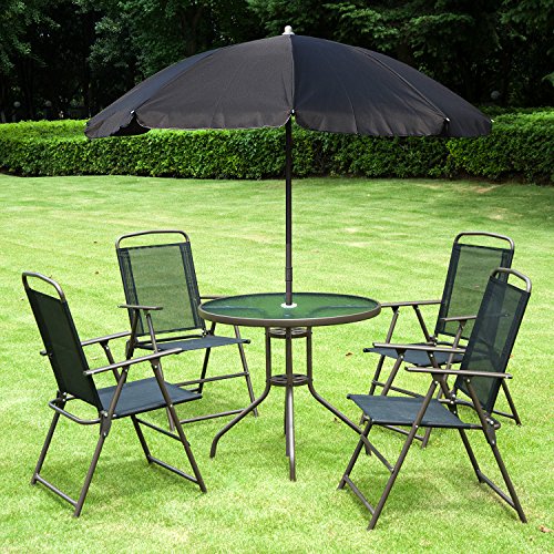 Outsunny US01-07090131 6 Piece Patio Dining Set For 4 With Umbrella thumb #1