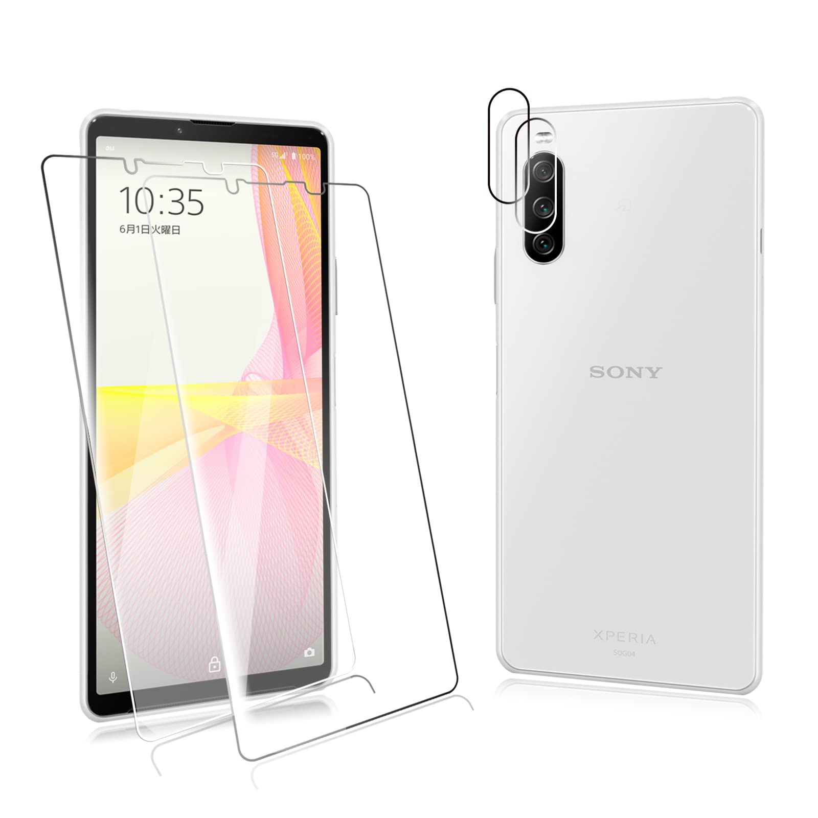 Amazon.co.jp: 【4枚入り】FOR Sony Xperia 10 III SOG04 au 用