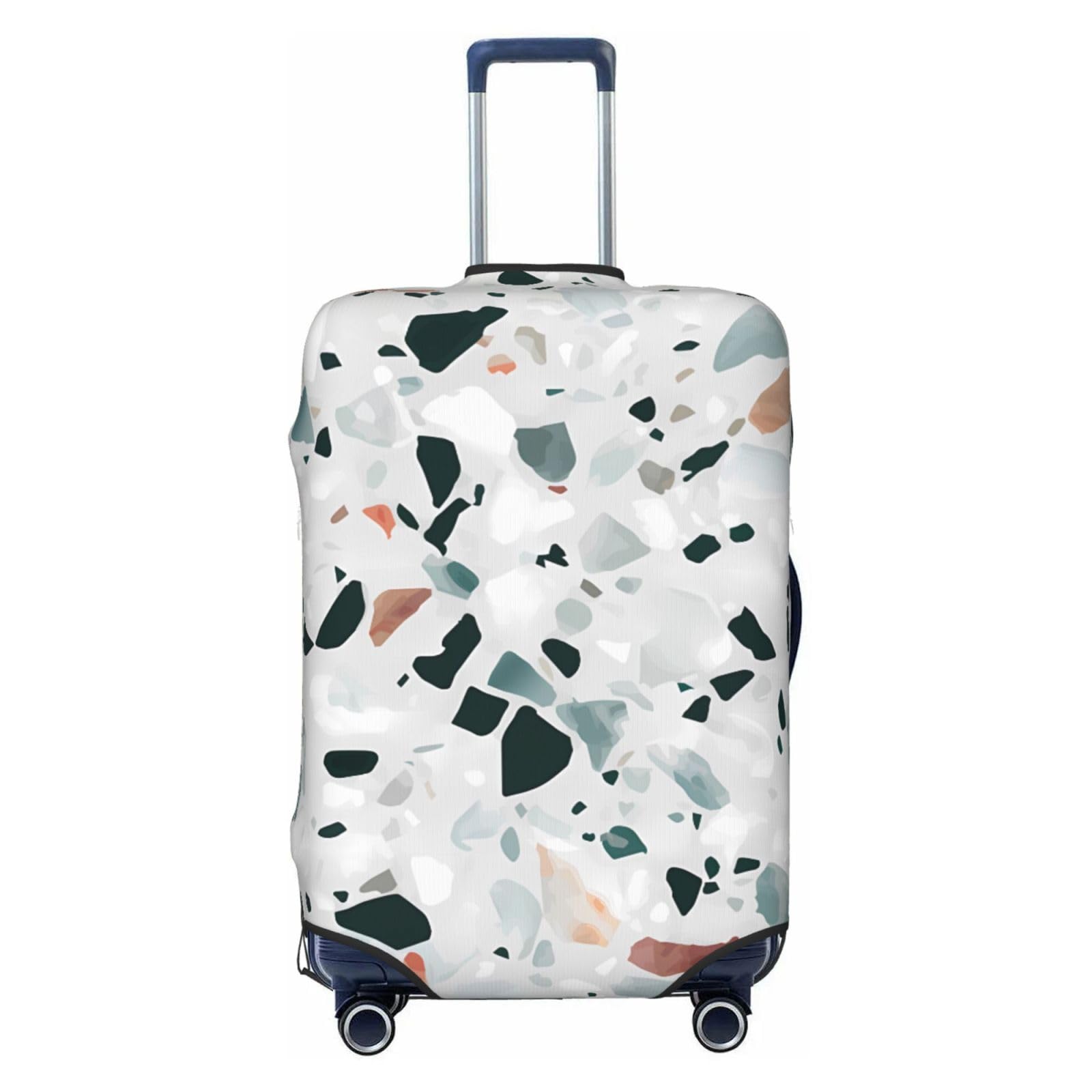 Modern Abstract Terrazzo Pattern License Plate Luggage Cover, Premium Washable Suitcase Protector With Secure Zipper & Buckle Closure, Fits 18-32 Inch Travel Luggagex-Large