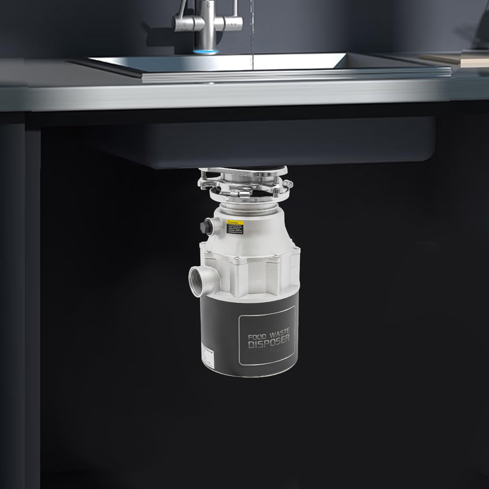 Lavaggio professionale per rifiuti da cucina, motore in rame da 560W e Turbo-Boost, interruttore ad aria e capacità di 1100g, per lavandino da 90mm, silenzioso 68dB, facile da installare, protezione
