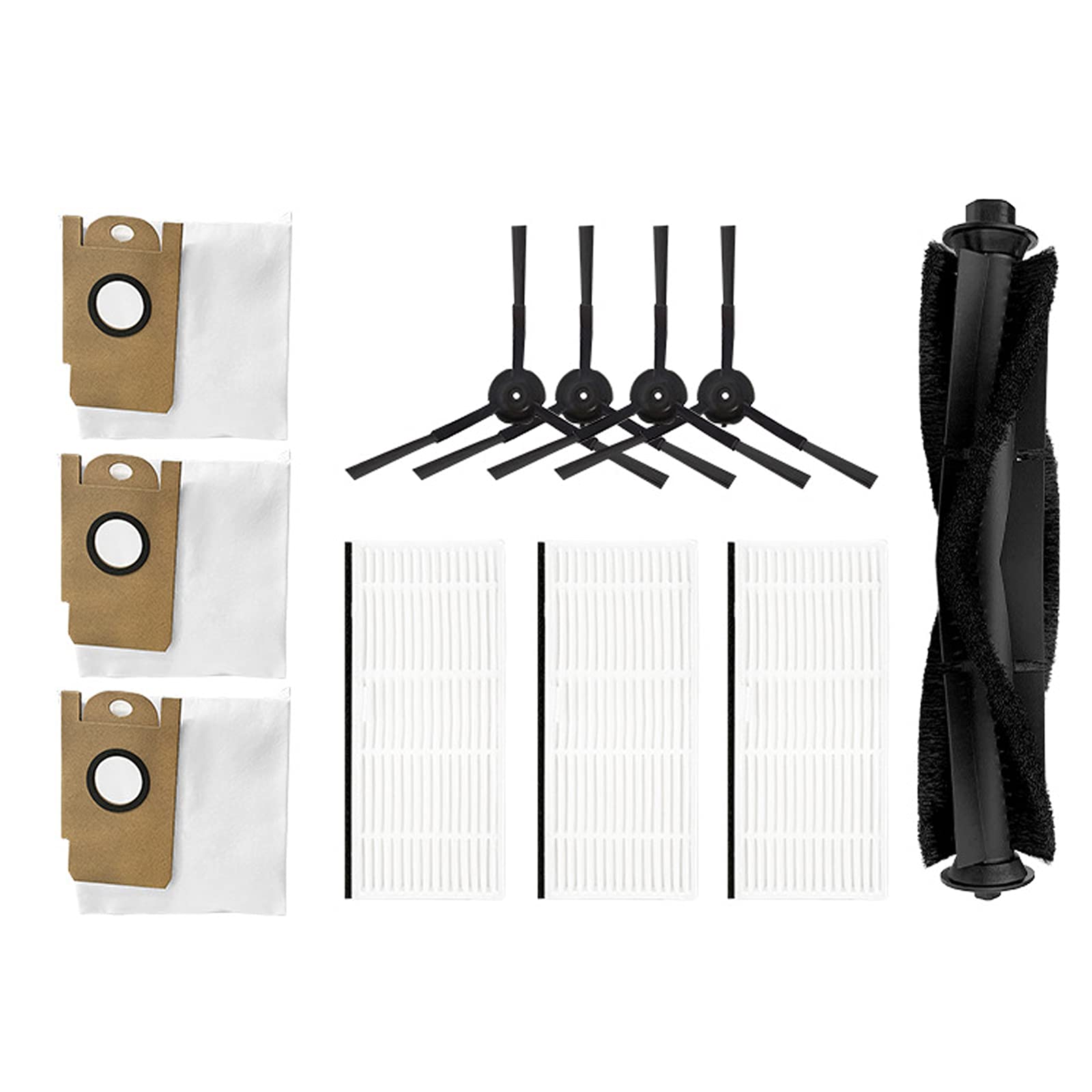 Replacement Spare Parts Accessory Kit for Lydsto R1 Robotic Vacuum Cleaner,1 Main Brush,3 Hepa Filter,3 Dust Bags,4 Side Brush