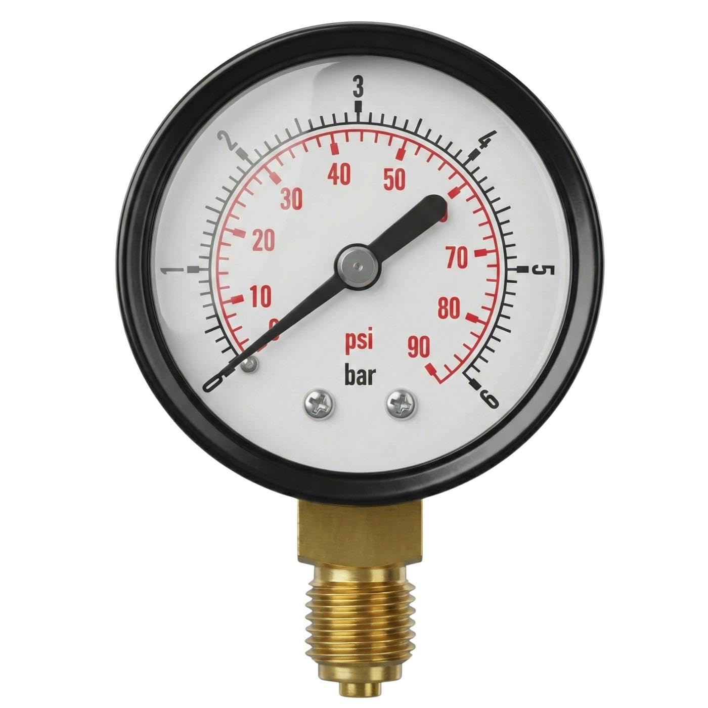 Lumonic I Manometer 0-4,0bar I 1/4 Zoll I Klasse 2,5 I Anschluss unten I Durchmesser 50mm I Druckmesser I für Druckluft und Wasser