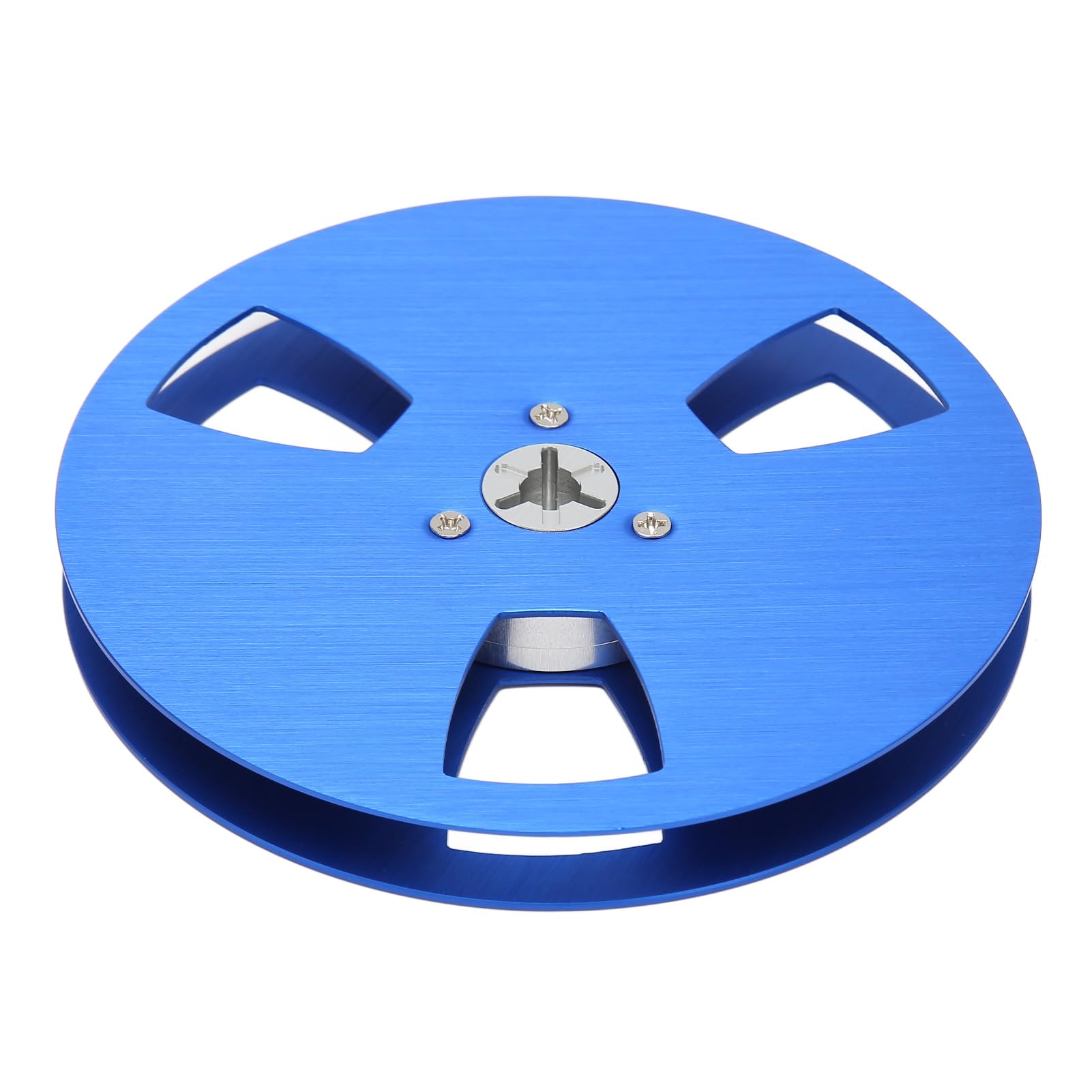 Bobine d'enregistrement Vierge Vis Universelles en Acier Inoxydable 3 Trous 1/4 5 Pouces Bande Bobine Vierge pour Bobine à Bobine Magnétophone (Bleu)