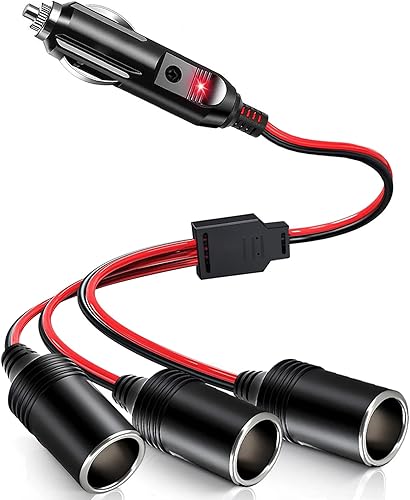 Miniatura 8 de Divisor de encendedor de cigarrillos para automóvil, adaptador divisor de 12 V para automóvil, soporta carga rápida, 1 a 2 puertos de cargador de