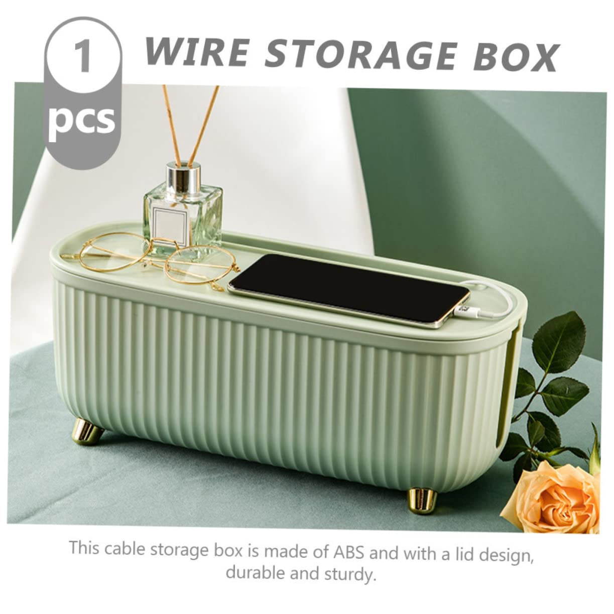 Kabelmanagementbox Mit Deckel Kabel Organizer Und Steckdosenbehälter Für Haus Und Büro Kabelaufbewahrungsbox Schützt Kabel Und Verhindert Stolperfallen Grün