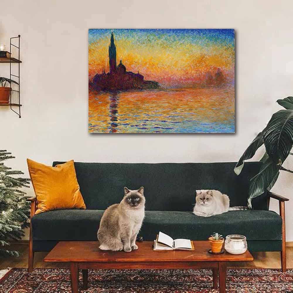 額装済/San Giorgio（クロード モネ）/ポスター/インテリア/アート Amazon.co.jp: クロード・モネ-San Giorgio Maggiore at Dusk