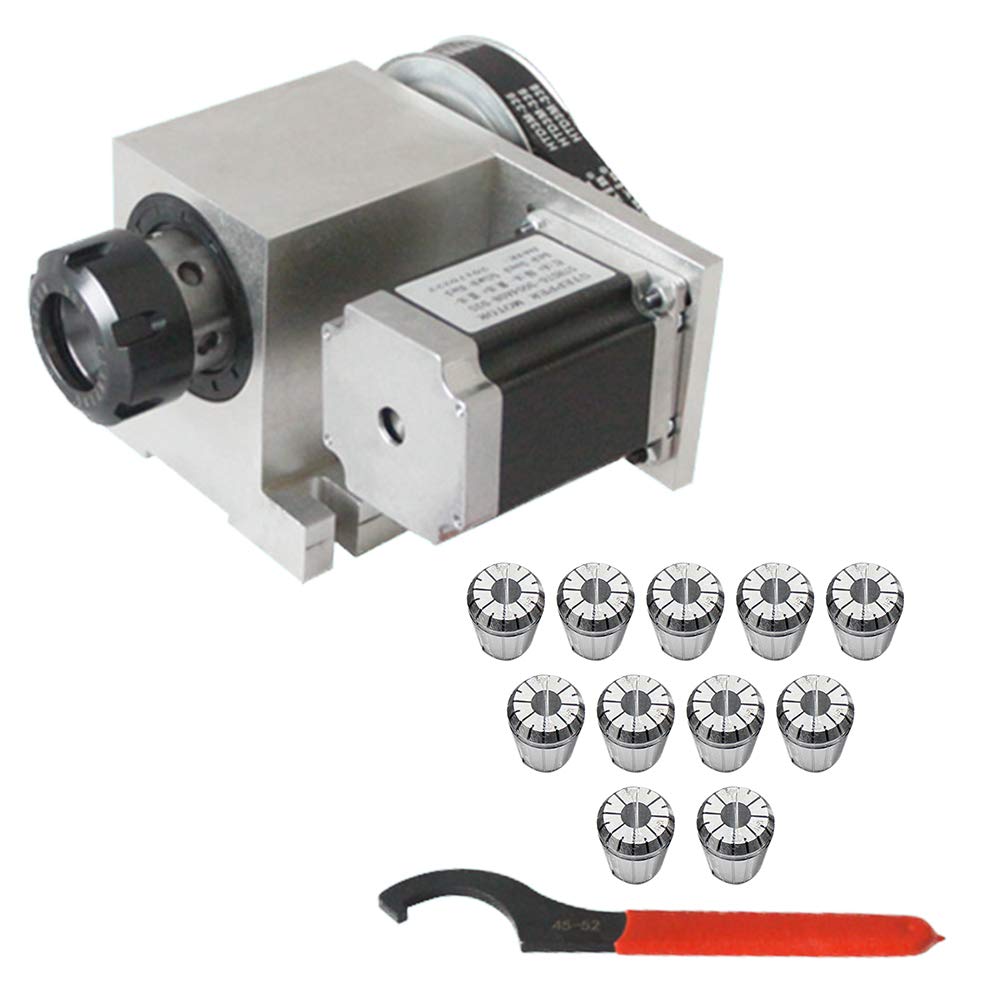11-częściowy zestaw uchwytów zaciskowych ER32 1/8 "- 4/5" z 3M-6-ER32 CNC oś obrotowa 80 obr./min 4. oś 57 silnik krokowy 21 mm średnicy, zestaw tulejek zaciskowych ze stali sprężynowej klucz do