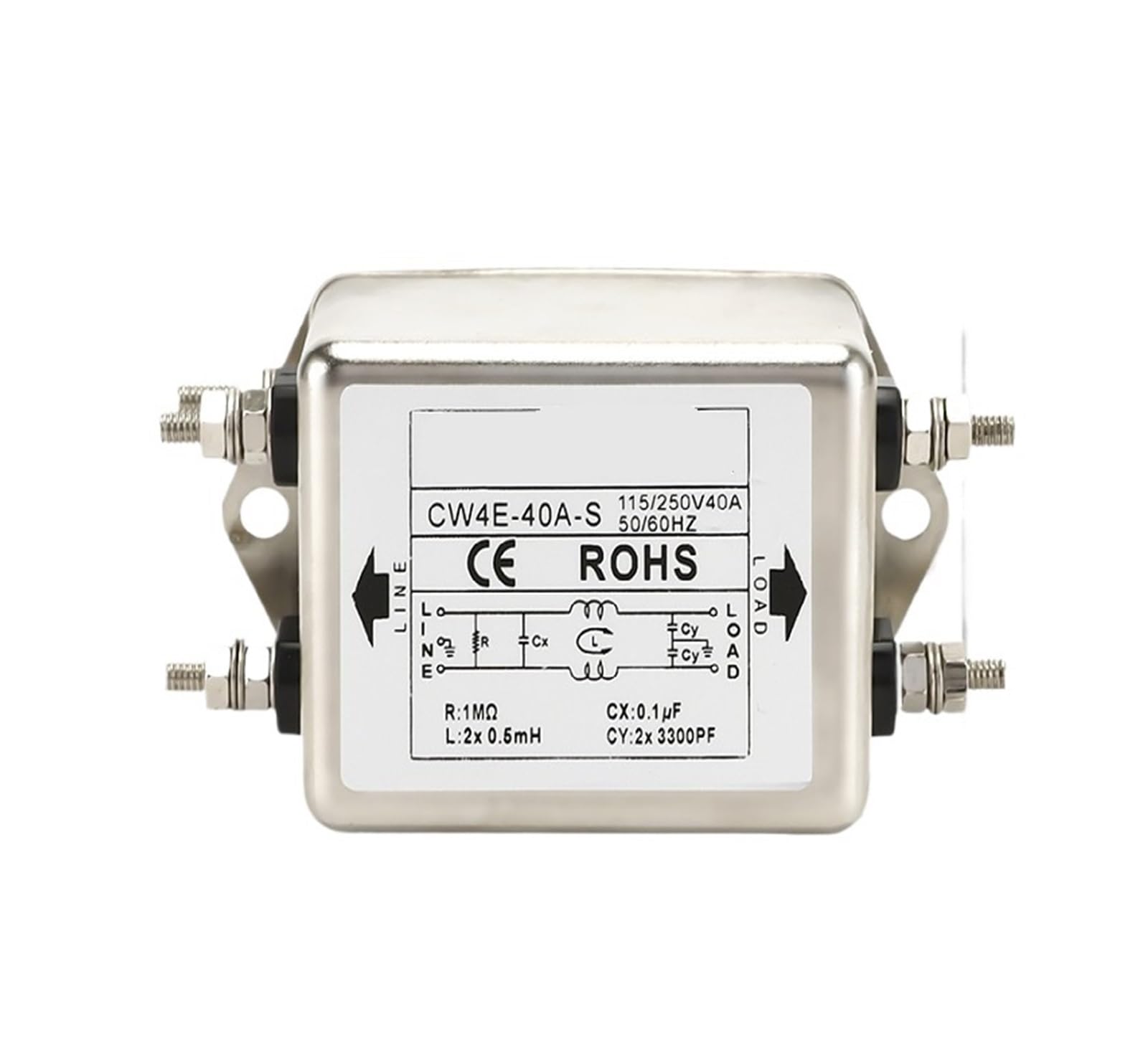 Filtre d'alimentation monophasé CW4E-40A-S pour stabiliser le courant AC 220V