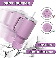 Vista 43 de WUQID Heart Shaped Texture Silicone Boot Compatible with Stanle Quencher H2.0 IceFlow Flip 20oz 30oz 40oz,Hydroo Flask 12-24oz