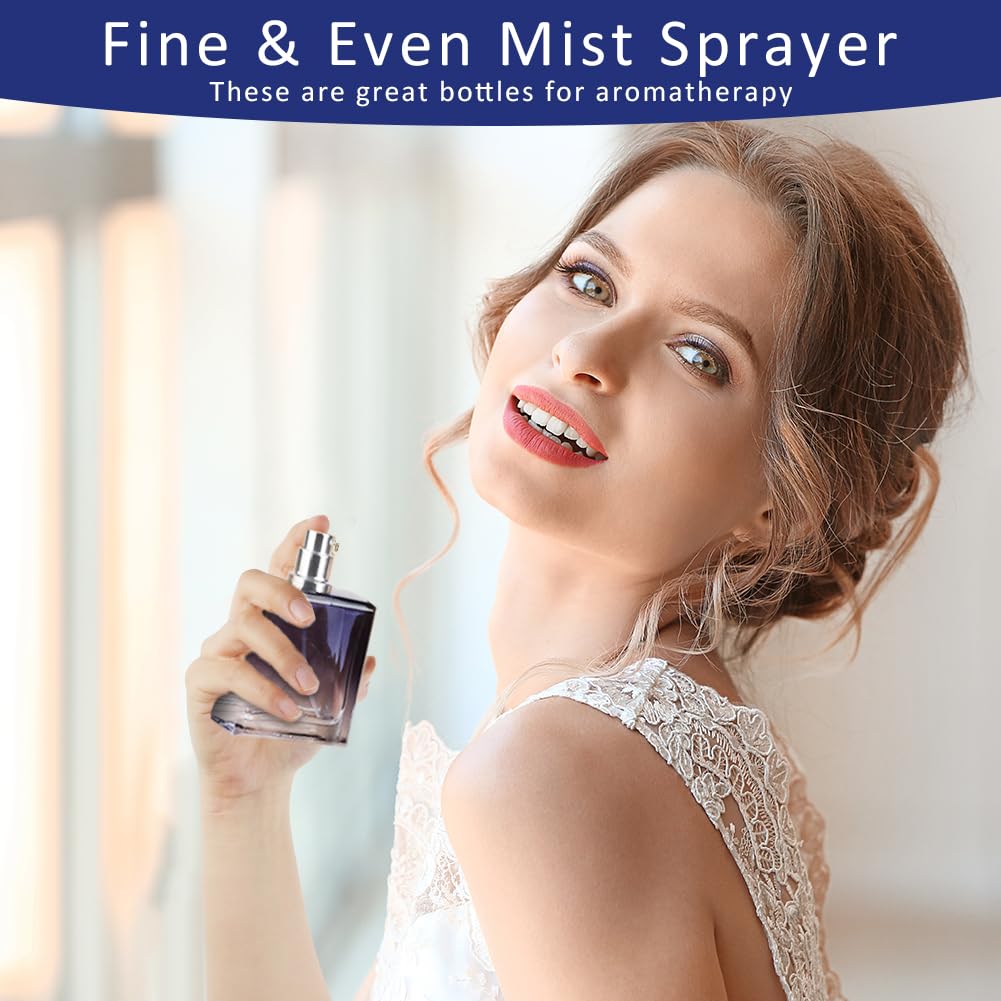 LOPHE Parfümzerstäuber, 2 Stück 50ml Mini Parfum Zerstäuber Blau, Portable Parfümzerstäuber Nachfüllbar, Zerstäuber Parfüm Sprühflasche, Perfume Sprayer für Reise Männer und Frauen