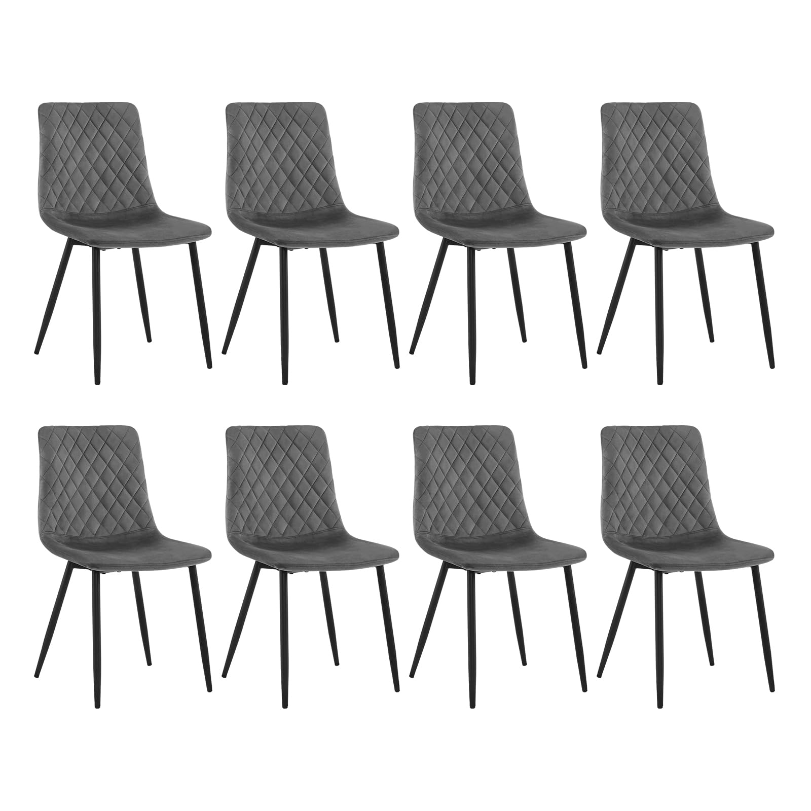 EUGAD Esszimmerstühle 4er Set, Küchenstuhl Wohnzimmerstuhl Schminkstuhl Polsterstuhl Akzentstuhl, mit Samtsitz Metallbeinen, 150 kg, für Esszimmer Küche Wohnzimmer Eingangsbereich