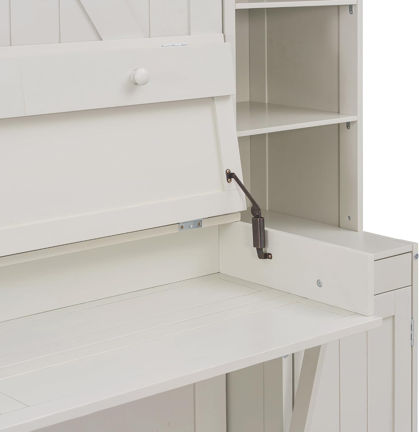 Close-up of Brabrety Murphy Bed desk mechanism