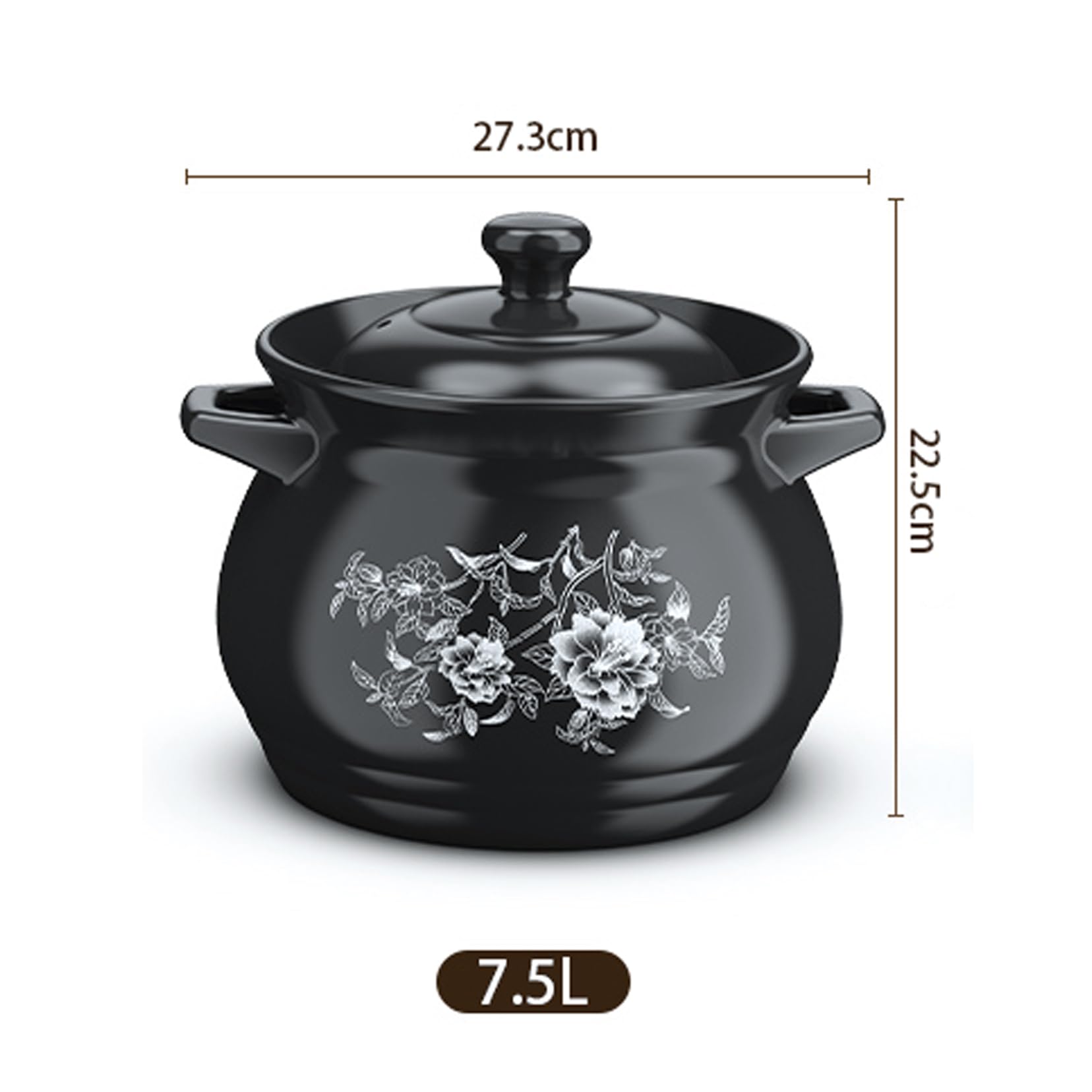 Cacerola de arcilla – Olla de barro resistente al calor con tapa para sopa, arroz y carne, capacidad de 6,5 L