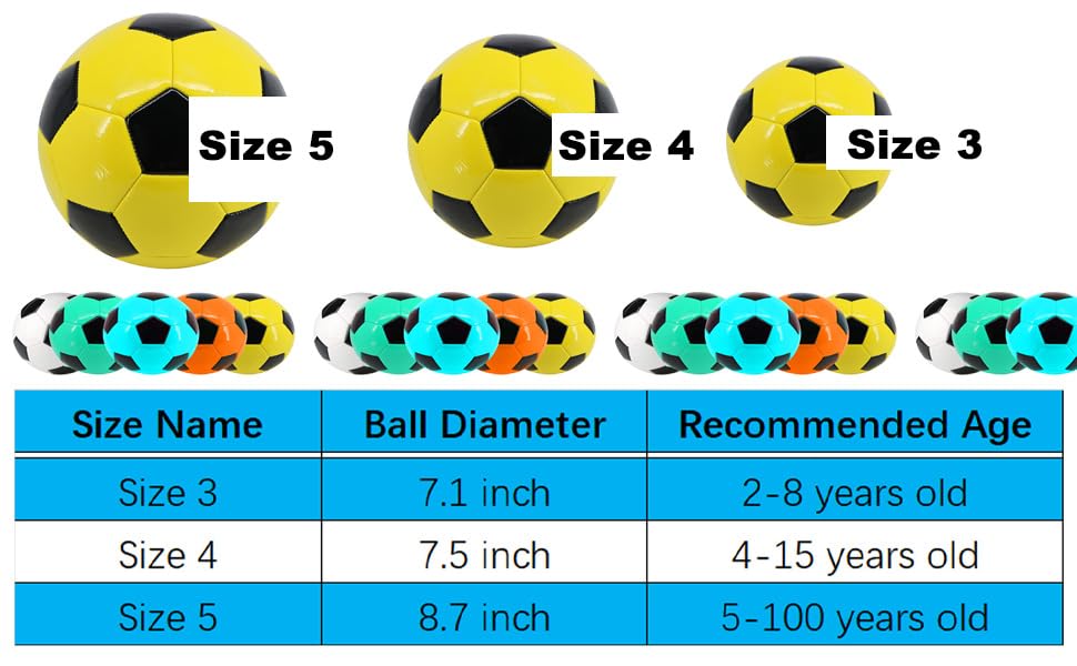 Todosports Soccer Ball Size 3 4 5 Kid Youth Adult for Fun Wear Resistant Leather Come with Inflator Training Practice Child Toy Balls Gift School Football Competition