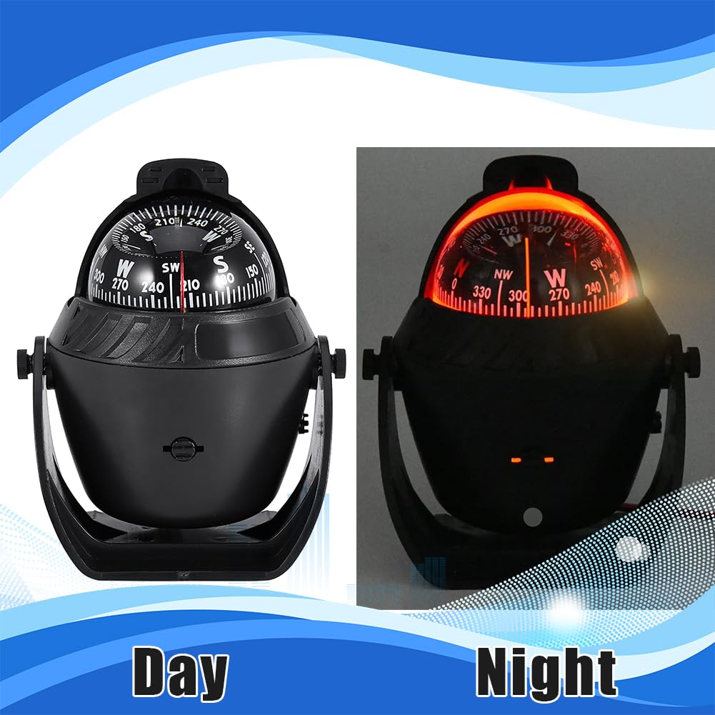 VGEBY1 Bussola Pivotante Elettronica Con Luce LED Per Auto E Barca – Alta Precisione – Montaggio Regolabile - 4