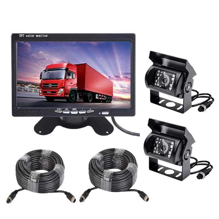 Buy Vehicle Backup Camera and 7 inch Screen Monitor Kit,2 x IR Night