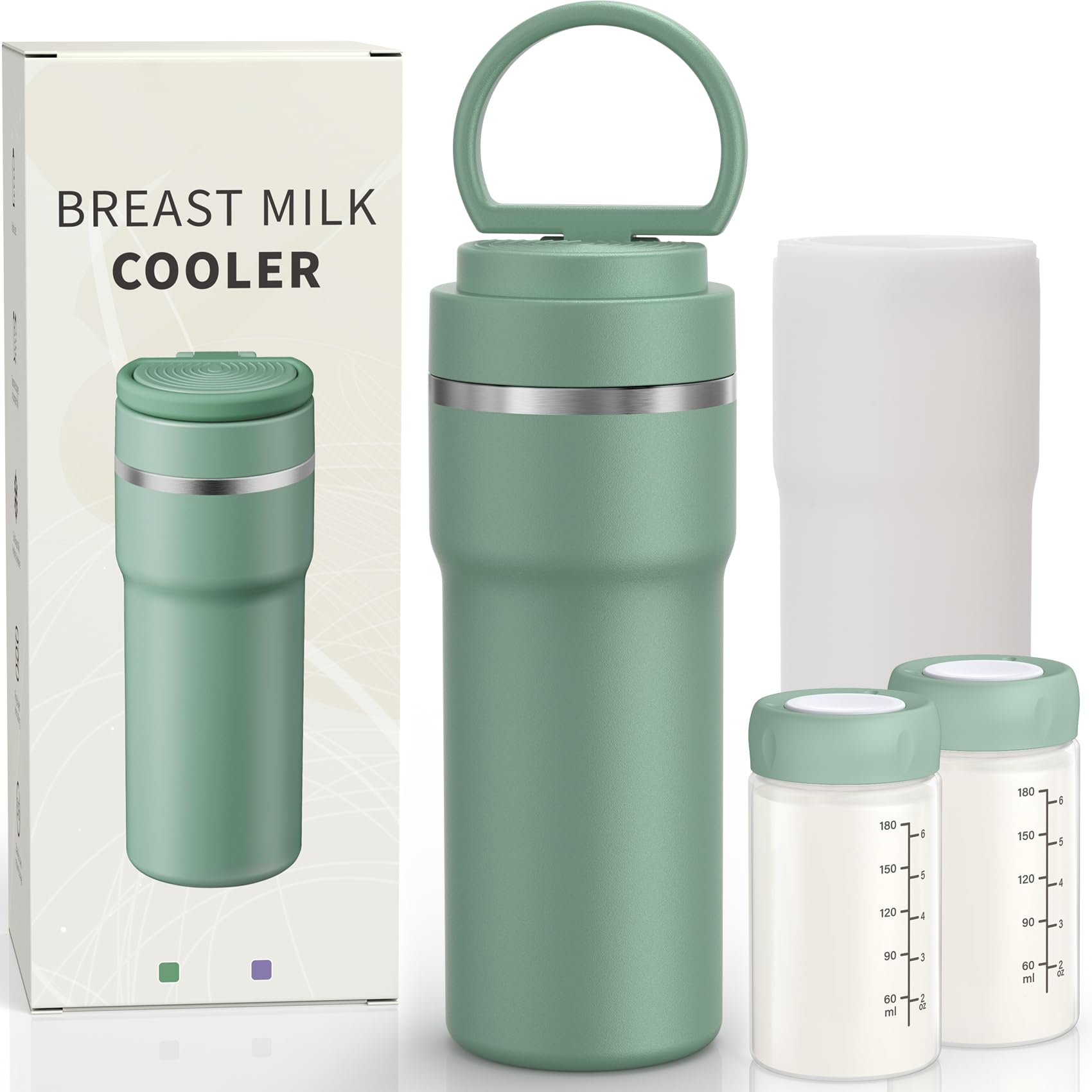 Xaproo 13oz Portable Breast Milk Cooler, 24H Ice-Free Cooling