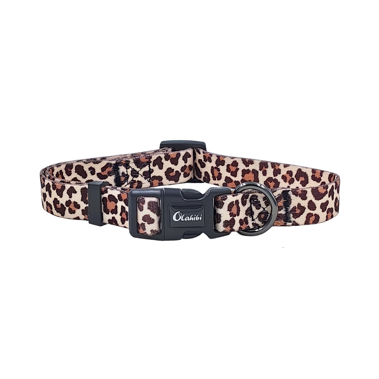 Olahibi Dog Collar and Leash Combo Set, Leopard Pattern, Polyester Material, 150CM Matching Leash, for Small Dogs.(S - Image 2