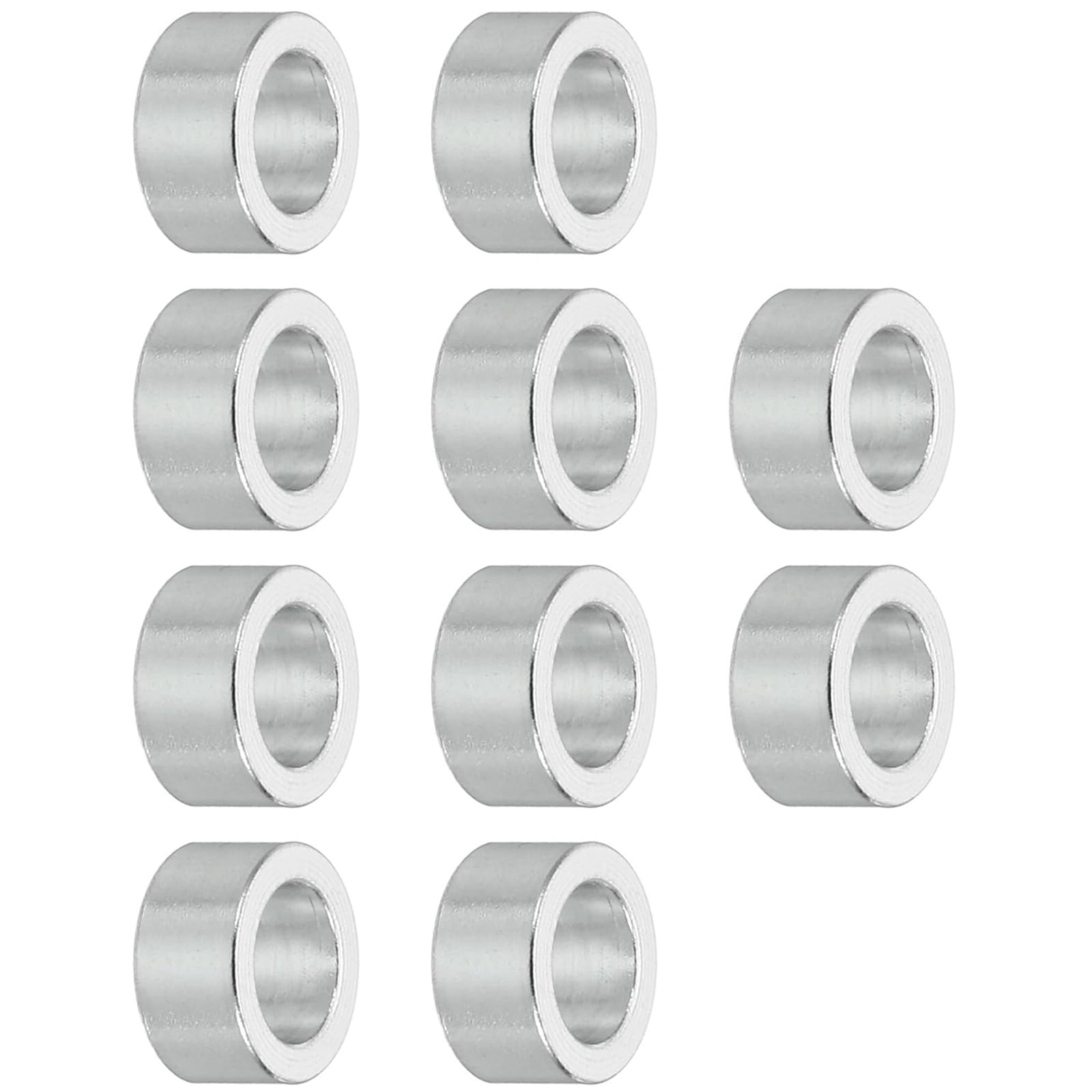 TOP-VIGOR 10Pcs M5 Aluminum Spacer, 5.2mm ID x 8mm OD x 4 mm Length Metal Spacer