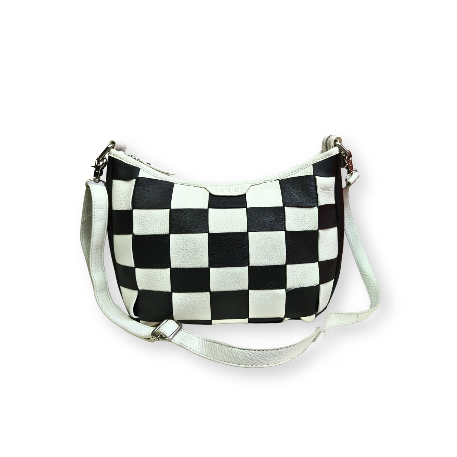 DOUCE Genuine Leather Cross Body Fit Sling Bag, Stylish multicolor Soft Shoulder Bags For Women Mini Handbags Croc Pattern with Chain Strap & Small Size Travel, Office & Business Use 450gm