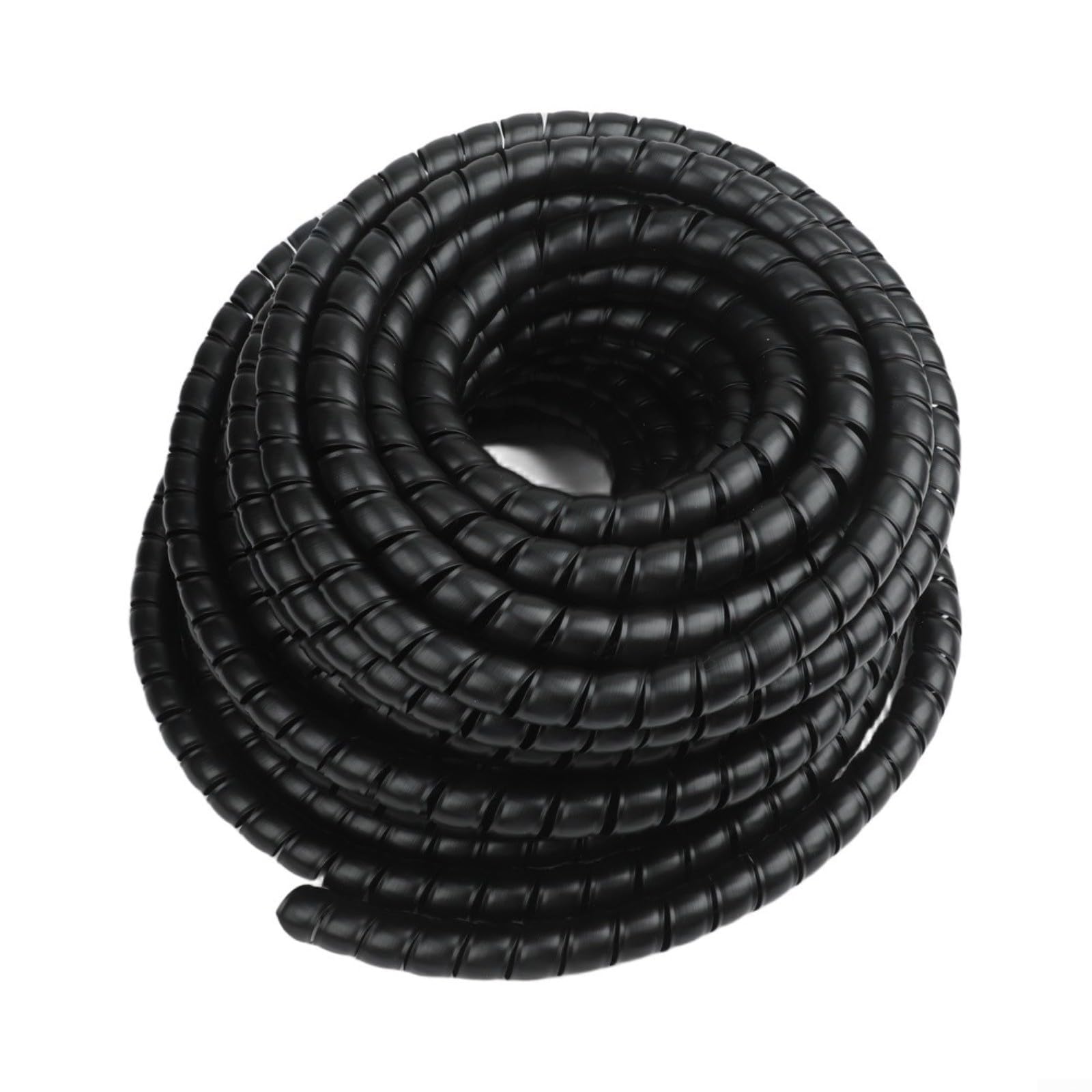 Manguera protectora de alambre en espiral de 20 mm - Tubo de gestión de cables PP de 25 m para cables eléctricos, manguera hidráulica y organización de oficina o taller, color negro