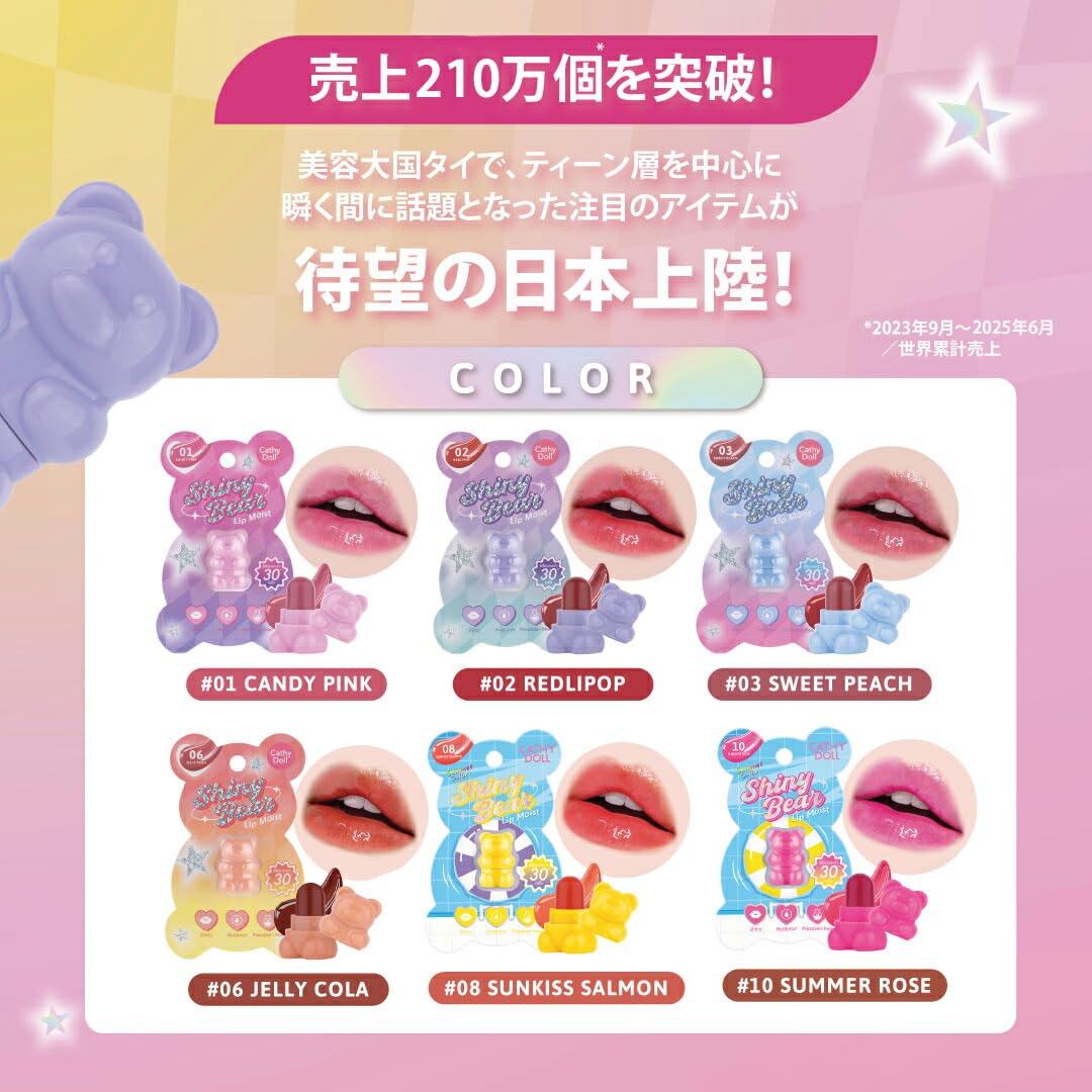 お箱解体商品　クマちゃんリップバーム Amazon | 「シャイニーベア リップモイスト」Cathy Doll キャシー