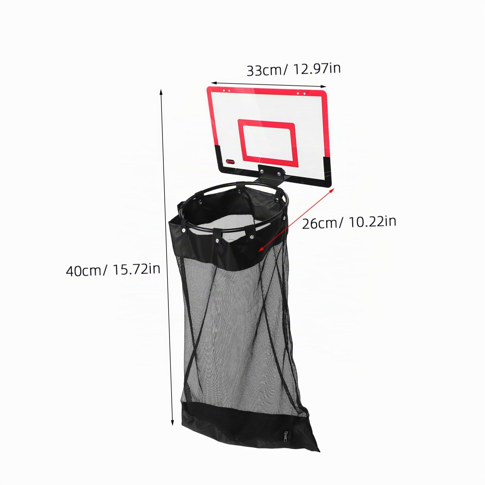 TOPBATHY Hängender Wäschekorb Basketballkorb Design Mit Reißverschluss Platzsparender Wäschekorb Aus Netzgewebe Zum Einhängen an Der Tür Für Bad Schlafzimmer Und Studentenwohnheim Organizer