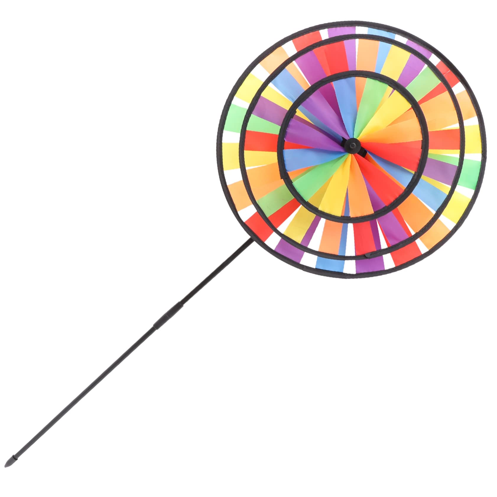 HANABASS Large Layer Rainbow Windmill Boys and Girls Outdoor Play Toy Wind Spinner Garden Pinwheels Wind Spinners