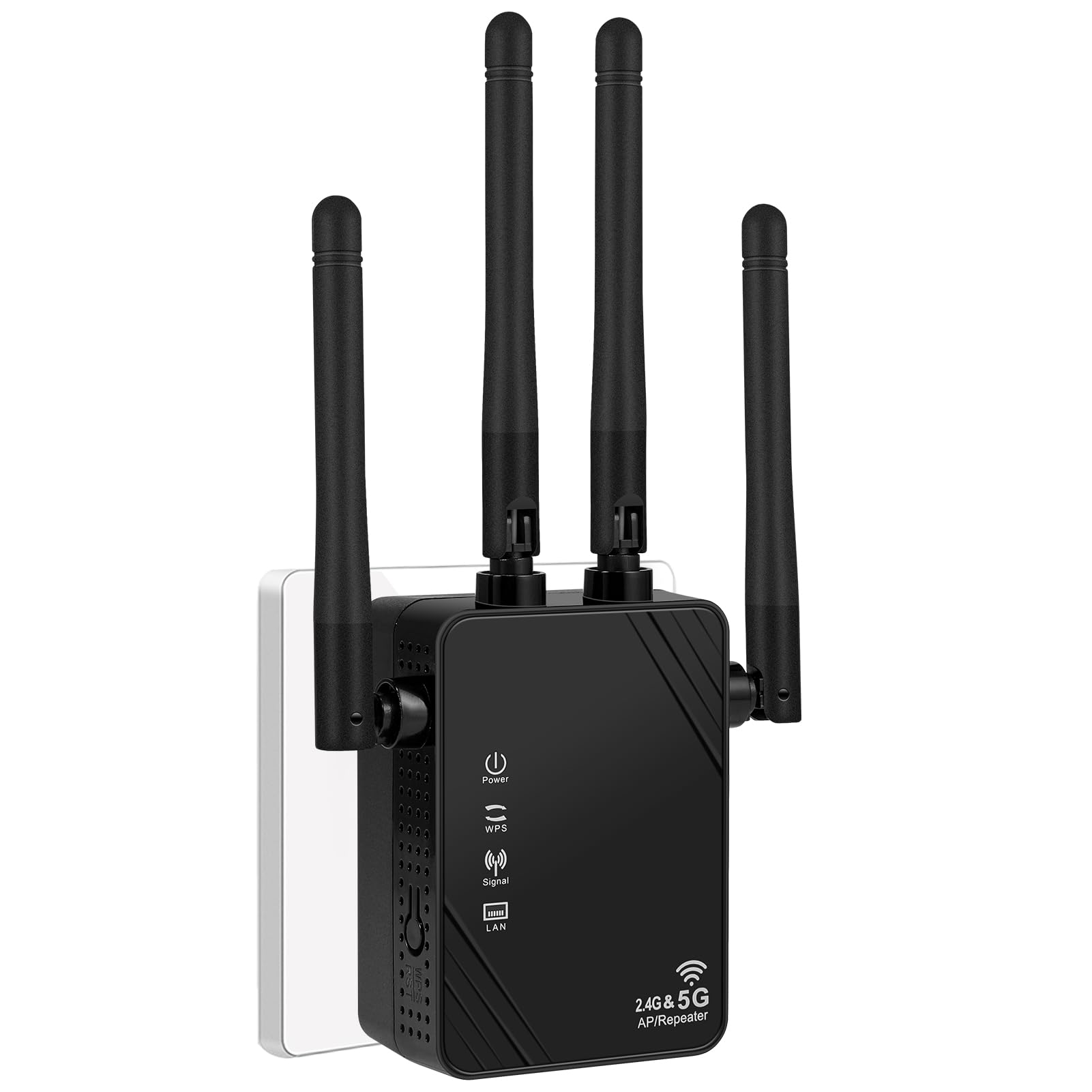 WLAN Verstärker, 1200Mbit/s WLAN Repeater, 5G & 2.4G Dualband Ultraxtender WiFi Verstärker mit LAN anschluss, WPS, Kompatibel mit 99% Standard-WiFi Routern, Deckt bis zu 9200Sq.ft und 35 Geräte