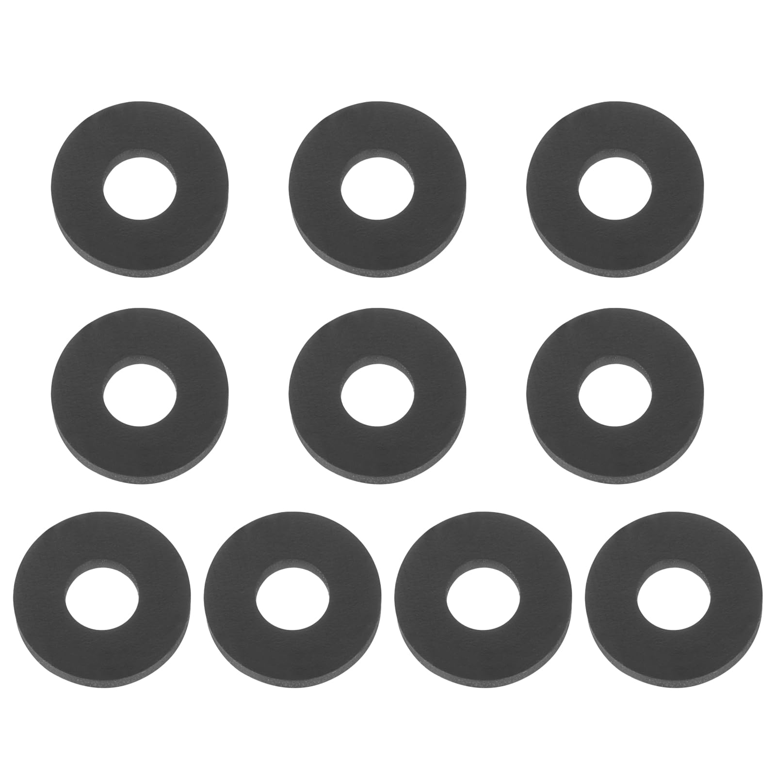 PATIKIL M5 Silicone Flat Washer, 10 Pcs 5mm ID 15mm OD Plain Washer Grommets O-Ring Sealing Gasket Spacer for Faucet Pipe Water Hose Shower Door Handles, Black