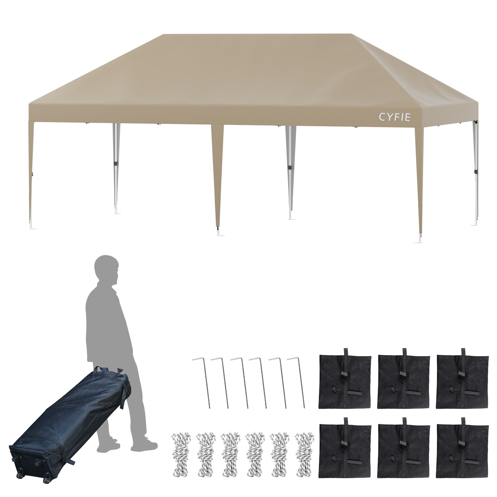 CYFIE タープテント 3mx6m サイドシート6枚付 ワンタッチタープテント Amazon | CYFIE タープテント 3mx6m サイドシート6枚付