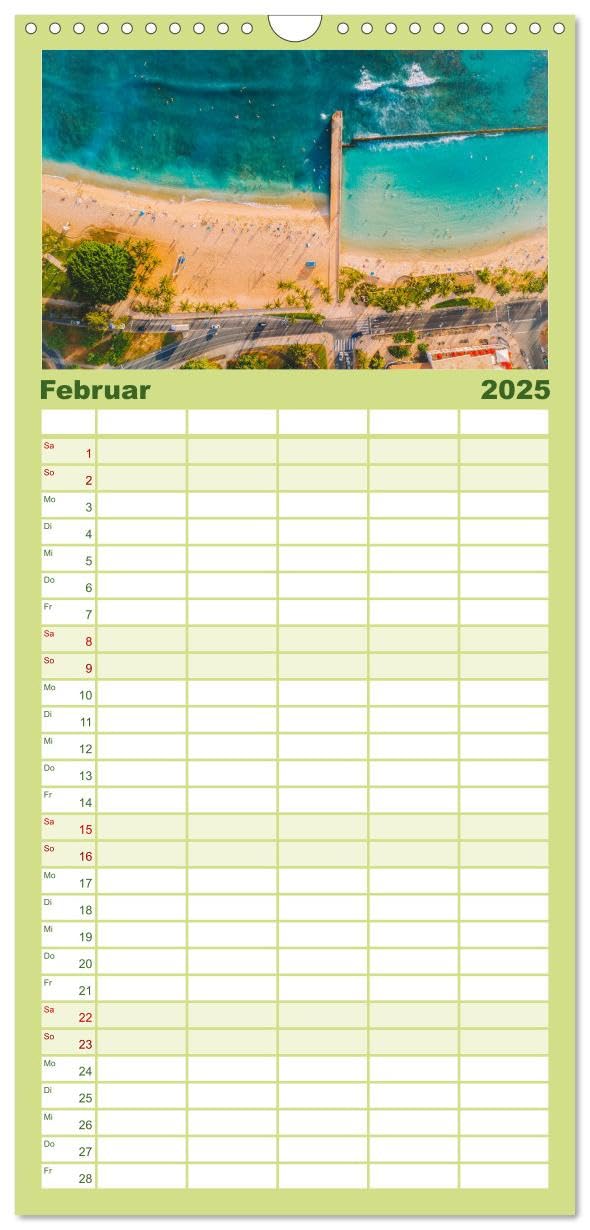 Familienplaner 2025 - Hawaii Traumziel mit 5 Spalten (Wandkalender, 21 cm x 45 cm), CALVENDO: Entdecke die Schönheit von Hawaii mit spektakulären ... so noch nicht gesehen hast. (CALVENDO Orte)