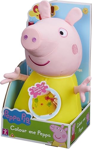 Peppa Pig Colour Me Peppa, juguete suave preescolar, juego creativo, regalo para niños de 3 a 5 años