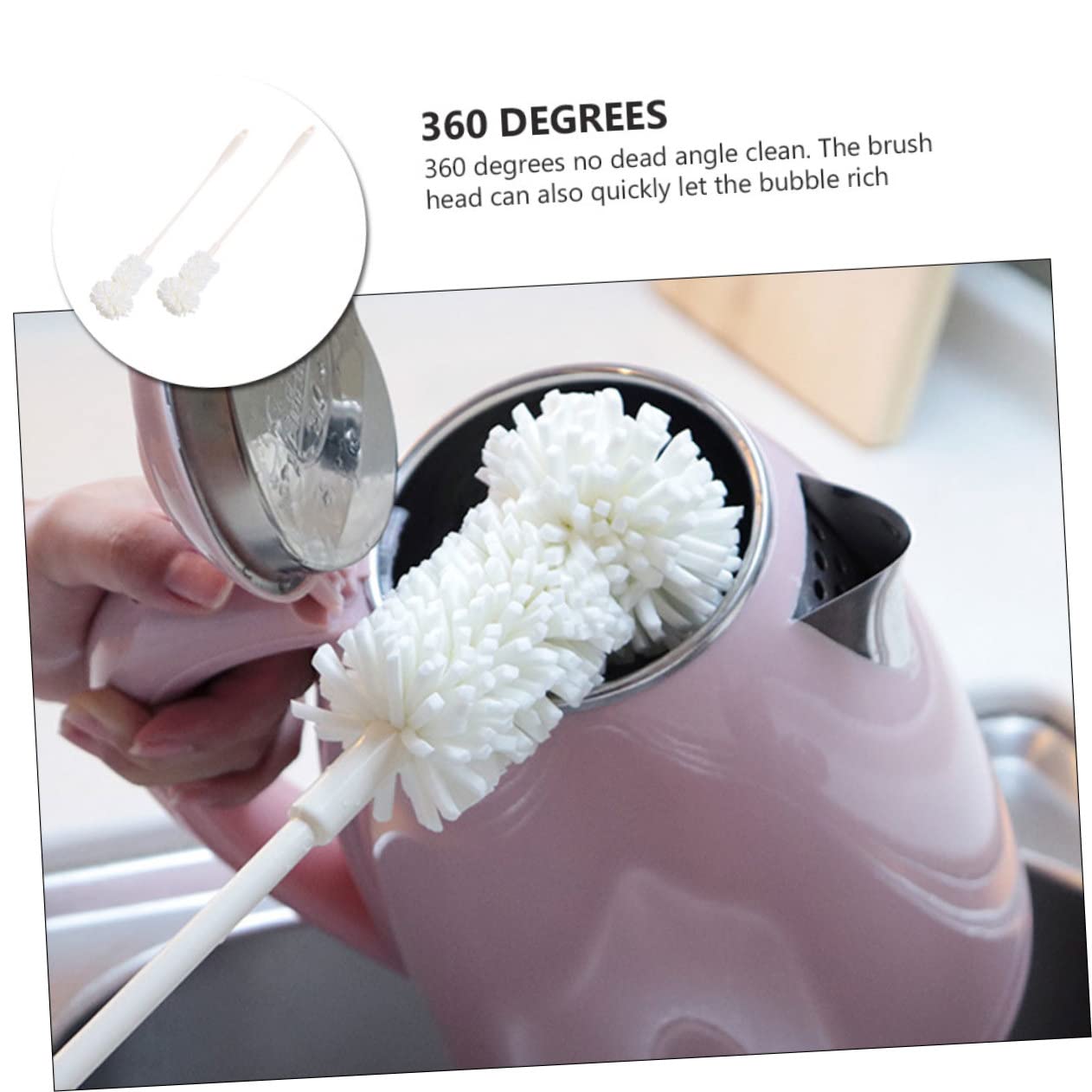 FOMIYES 2pcs Sponge Bottle Brush Long Handle Cup Brush Feeding Bottle Brush Long Handle Brush Bottle Washer Feeding Bottle Scrubber Bottle Cleaner Bottle Cleaning Tool