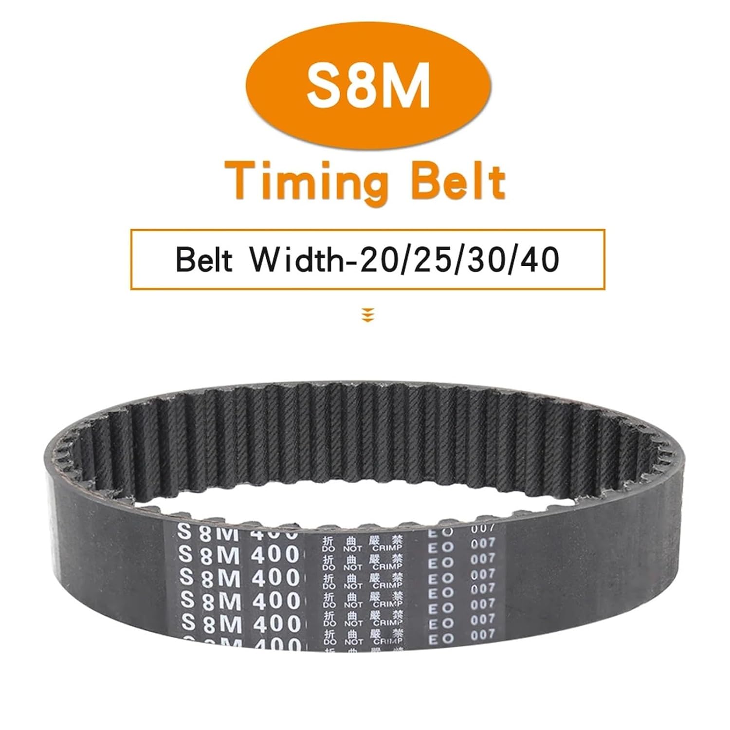 Rubber Belt S8M-352/376/384/392/400/424/432/440/464/480/496 Synchronous Belts Width 30/40mm(S8M392-49T-392 mm,40mm)